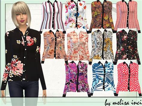 The Sims Resource Floral Blouses By Melisainci Sims 4 Downloads