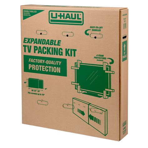 Flat Panel Tv Moving Box Kit Fits Tvs Up To 70” U Haul