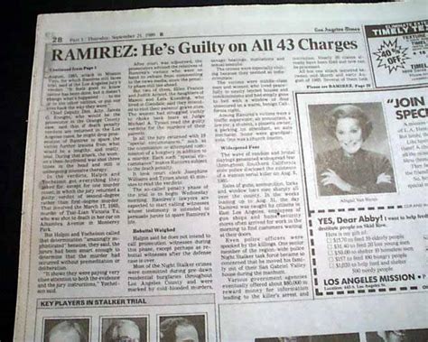 Richard Ramirez Night Stalker Conviction In A La Paper