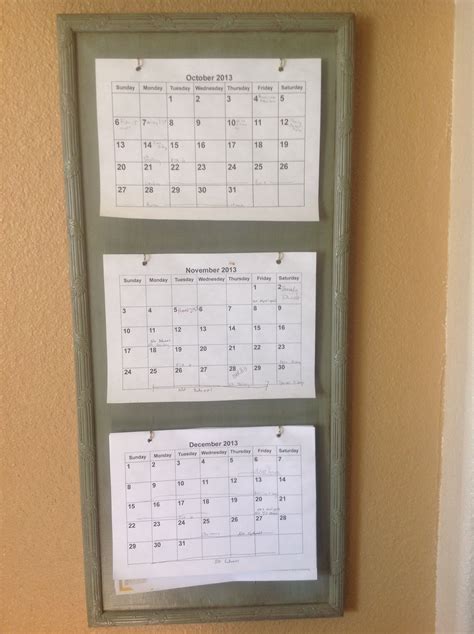 3 Month Calendar Holder Diy Great For Planning And Organizing Made From An Old Cabinet Door