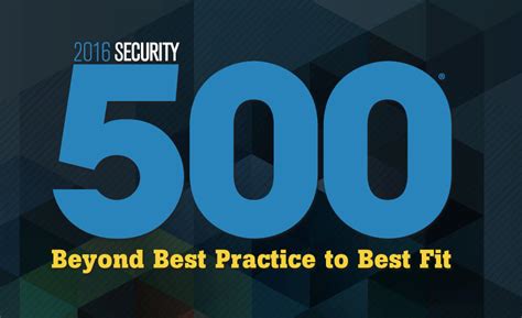 The Security 500 Beyond Best Practice To Best Fit 2016 11 01