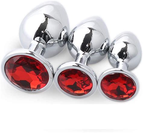 12 Color For Choose Large Middle Small Size 3pcs As 1 Set Steel Anal Plug Metal Butt