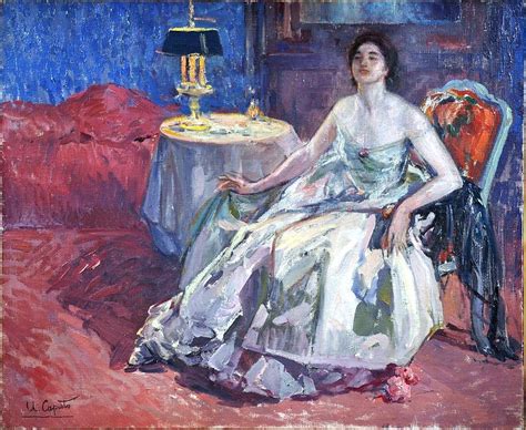 Woman In An Interior Painting By Ulisse Caputo Fine Art America
