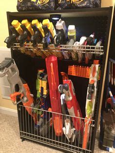 Diy gun rooms and gun walls: DIY Nerf Gun storage rack. PVC pipes. Only around $20 for ...