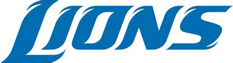 Detroit Lions Wordmark Logo Present Lions Written In Blue
