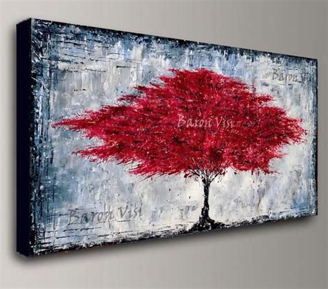 Abstract Painting Acrylic Painting X Art Painting Red Tree Etsy