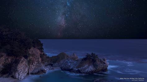 Hd Wallpaper Milky Way Over Mcway Falls California Beaches