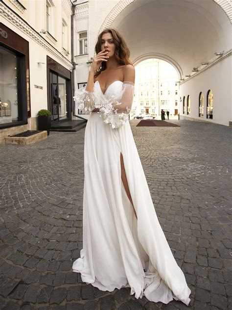 papilio-chiffon-wedding-dress-with-off-the-shoulder-bishop-sleeves-and