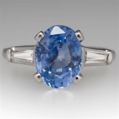 Unique 4 Carat Light Blue Sapphire Engagement Ring Blue Sapphire