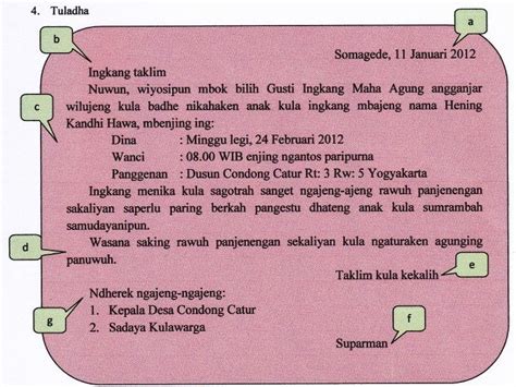 Contoh Layang Ulem Resmi Bahasa Jawa Riset