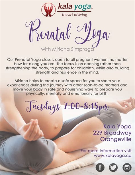 Prenatal Yoga ~ Pre Registered 4 Week Series Kala Yoga Inc