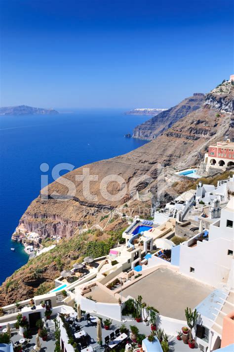 Foto De Stock Tradicional Pueblo De Thira Santorini Libre De