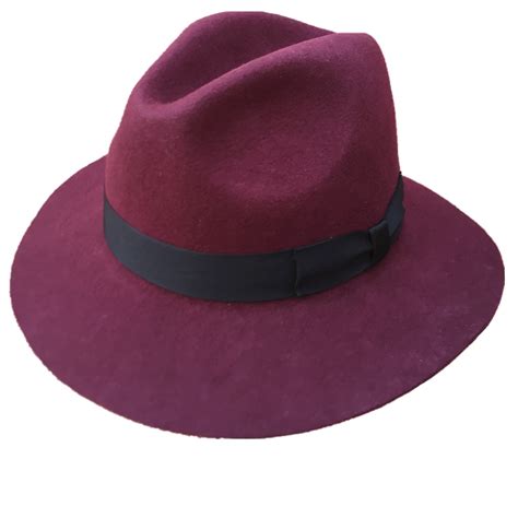 Red Fedora Hat For Men Women Crushable Felt Material Cap In Mens