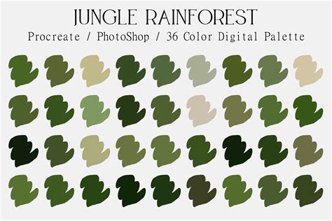 Jungle Rainforest Digital Color Palette Grafica Di Gen Aumonier