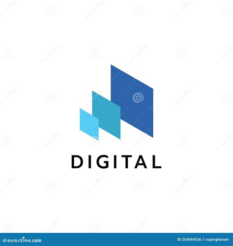 Digital Technology Logo Design Template Stock Vector Illustration Of