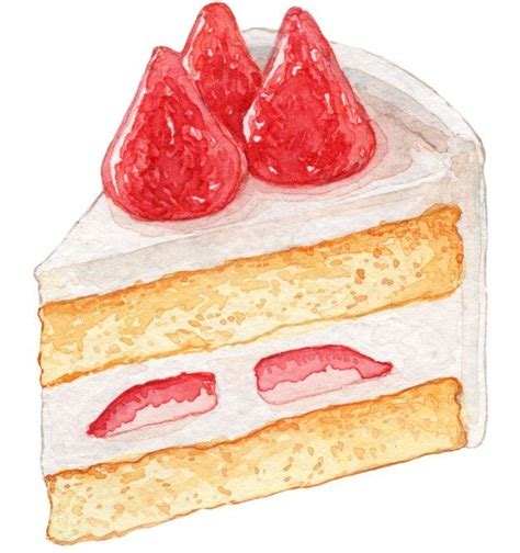 Premium Vector Strawberry Shortcake Watercolor Illustration