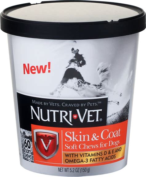 The supplements you select will depend on how old your dog is. NUTRI-VET Skin & Coat with Vitamins & Omega 3 Fatty Acids ...