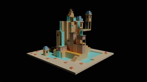 Monument Valley Blender Rlowpoly