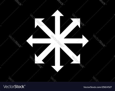 Symbol Chaos Isolated On Black Royalty Free Vector Image