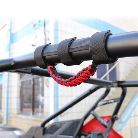 2 Paracord Roll Bar Grab Handles Grip Hand Holder For Utv Polaris Rzr 2015 2020 Ebay