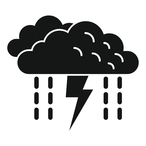 Rain thunderstorm icon simple vector. Cloud forecast 15151754 Vector