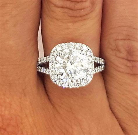 Elongated cushions fall between 1.06 and 1.25. 4.50 Ct Round Cut Halo Diamond Engagement Ring Enhanced