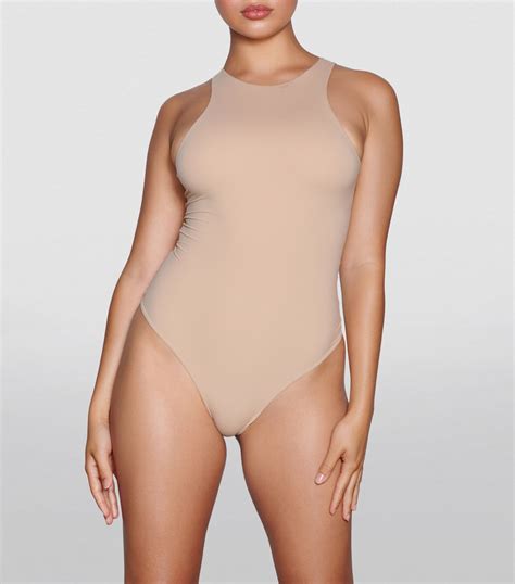 Skims Beige Fits Everybody Thong Bodysuit Harrods Uk