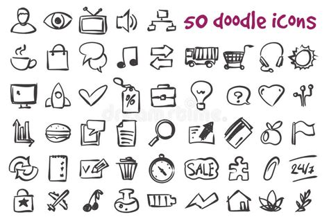 Vector Doodle Icons Set Stock Vector Illustration Of Clip 69819949