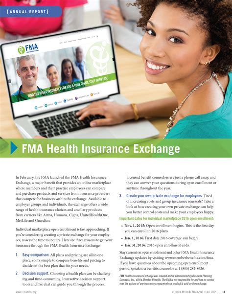 Compare plans premiums and benefits for the florida health insurance exchange. Health Insurance Exchange Featured in Florida Medical Magazine - FMA Member Insurance ...