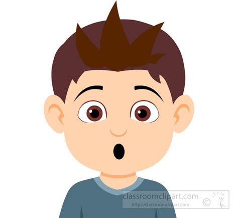 Facial Expressions Clipart Boy Character Shock Expression Clipart 710