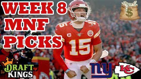 Draftkings Nfl Week 8 Mnf Showdown Picks Monday Night Football Picks