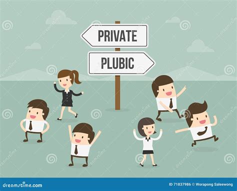Private Or Public Stock Vector Illustration Of Character 71837986