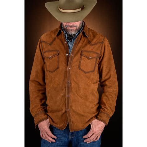 Mens Suede Leather Shirt Jacket Scully 78 Custom Cowboy Shop