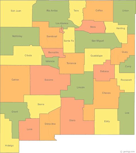 New Mexico Map Of Counties Map Vector