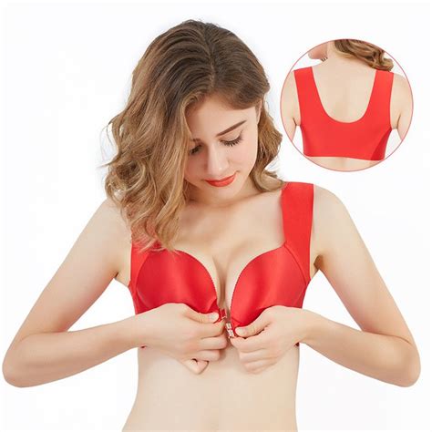 Plus Size Front Closure Seamless Wireless Bras Clothing Accessories