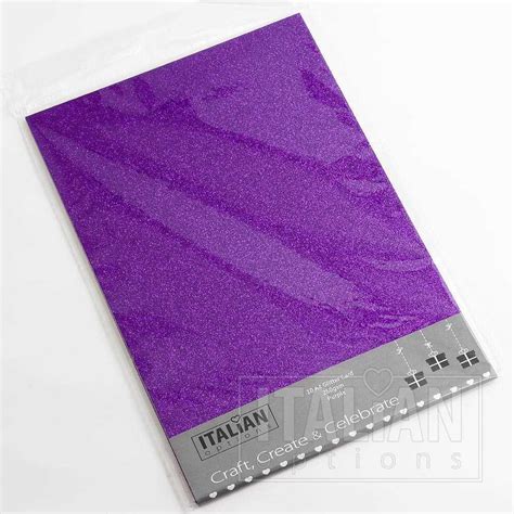 250 Gsm A4 Purple Glitter Card 10 Pack Italian Options