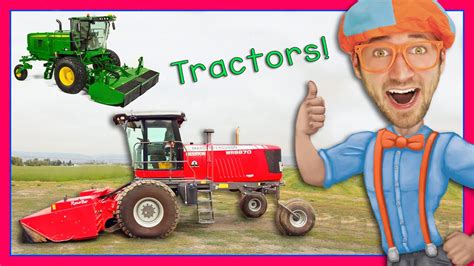 Tractor Videos For Children Explore A Swather With Blippi Youtube