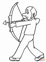 Coloring Archer Bow Hunting Funny Archery Supercoloring Clipart sketch template
