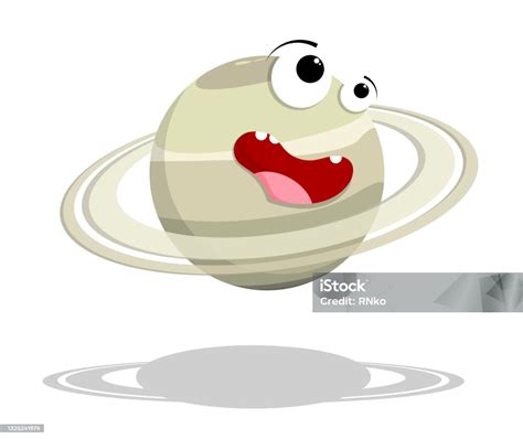 Drôle De Personnage Planète Saturne Avec Anneau Étudier Lastronomie À