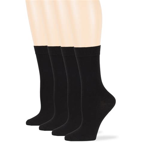7bigstars Kingdom Womens Cotton Dress Crew Thin Socks Black Medium 9 11 4 Pack Walmart
