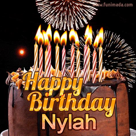 Chocolate Happy Birthday Cake For Nylah  — Download On