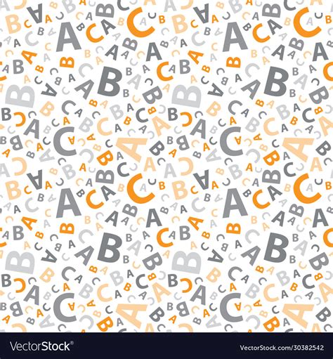 Orange And Grey Abc Letter Background Seamless Vector Image