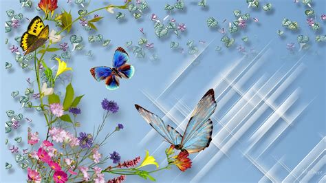 Wild Flower Butterflies Wallpaper Nature And Landscape Wallpaper Better