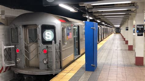 The 42nd Street Line R62a Shuttle Train Roundtrip Between Grand Central And Times Square Track
