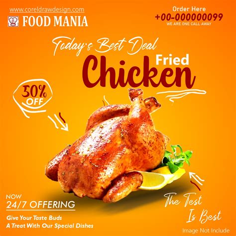 Download Fried Chicken Restaurant Food Banner Template Coreldraw
