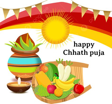 Feliz Chhath Puja Ilustración De Fruta De Estilo Plano Png Estilo