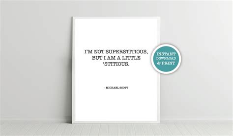 Im Not Superstitious Michael Scott Quote The Office Tv Etsy