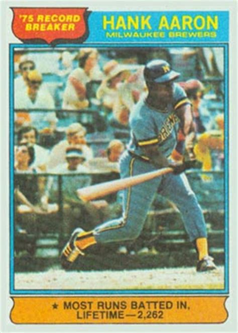 3 steinbrenner attended culver academy and central methodist college , where he played soccer and earned a degree in history and political science. 1976 Topps Hank Aaron #1 Baseball Card Value Price Guide