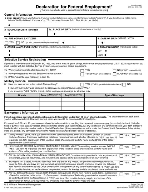 Of 306 Declaration For Federal Employment Forms Docs 2023