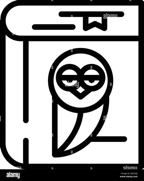Notepad With Owl Icon Outline Style Stock Vector Image And Art Alamy